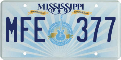 MS license plate MFE377