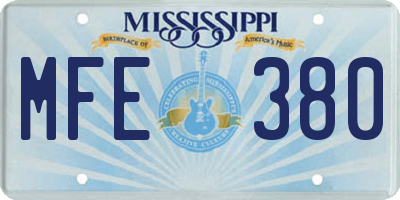 MS license plate MFE380