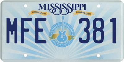 MS license plate MFE381
