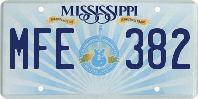 MS license plate MFE382