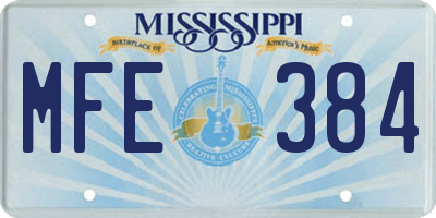 MS license plate MFE384