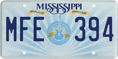 MS license plate MFE394