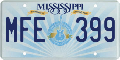 MS license plate MFE399