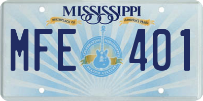 MS license plate MFE401