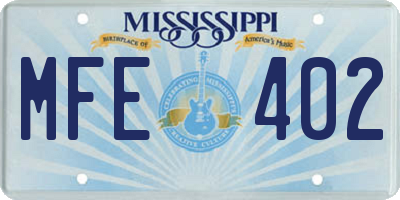 MS license plate MFE402