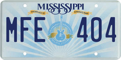MS license plate MFE404