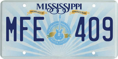 MS license plate MFE409
