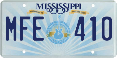 MS license plate MFE410