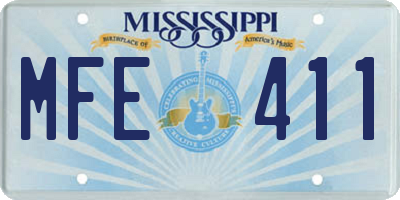 MS license plate MFE411