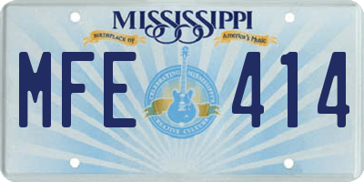 MS license plate MFE414