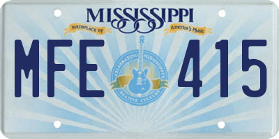 MS license plate MFE415