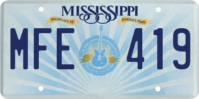 MS license plate MFE419