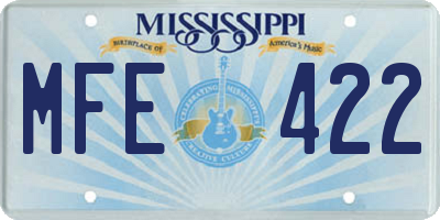 MS license plate MFE422