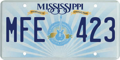 MS license plate MFE423