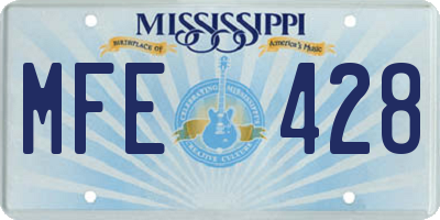 MS license plate MFE428