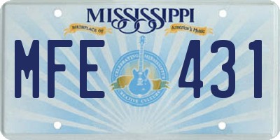 MS license plate MFE431