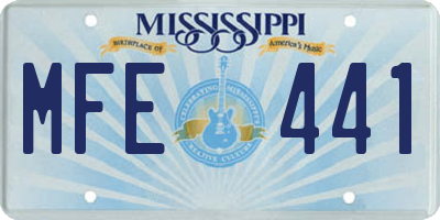 MS license plate MFE441