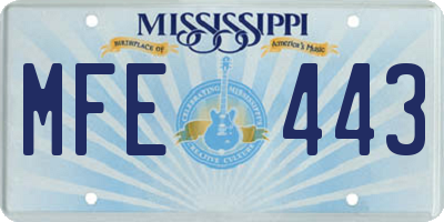 MS license plate MFE443