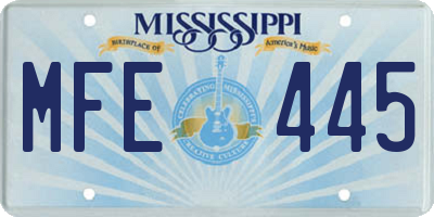MS license plate MFE445