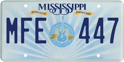 MS license plate MFE447