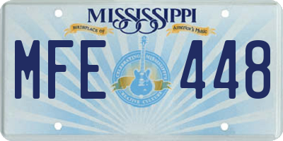 MS license plate MFE448