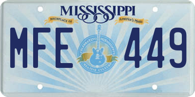 MS license plate MFE449