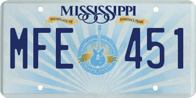 MS license plate MFE451