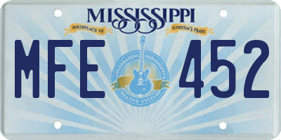 MS license plate MFE452