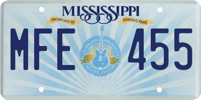 MS license plate MFE455