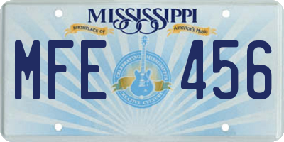 MS license plate MFE456