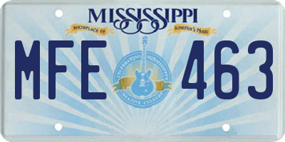 MS license plate MFE463