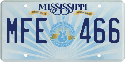 MS license plate MFE466