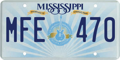MS license plate MFE470