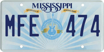 MS license plate MFE474