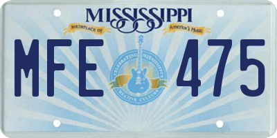 MS license plate MFE475