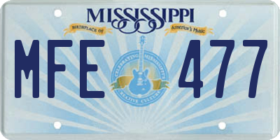 MS license plate MFE477