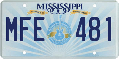 MS license plate MFE481