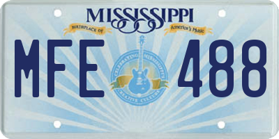 MS license plate MFE488