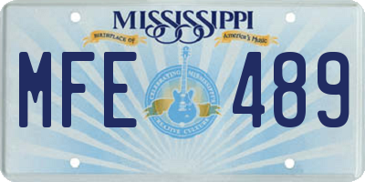 MS license plate MFE489