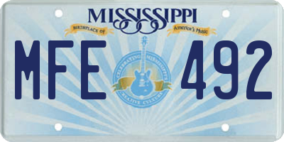 MS license plate MFE492