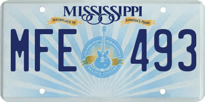 MS license plate MFE493