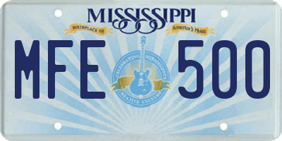 MS license plate MFE500