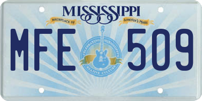 MS license plate MFE509