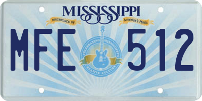 MS license plate MFE512