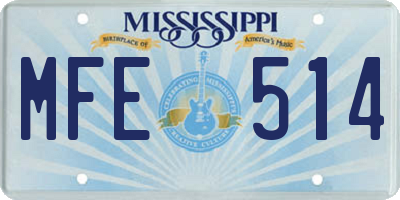 MS license plate MFE514