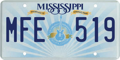 MS license plate MFE519