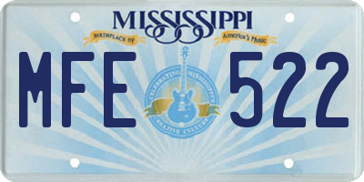 MS license plate MFE522