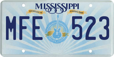 MS license plate MFE523