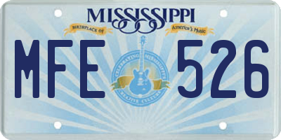 MS license plate MFE526