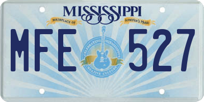 MS license plate MFE527